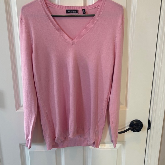 Goflini Women's Soft Pink V-Neck Sweater - Picture 1 of 6